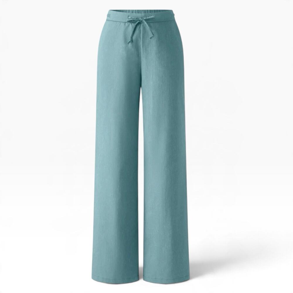 NWT OGL Drawstring Wide Leg Pant with Pockets Size Medium Turquoise Blue